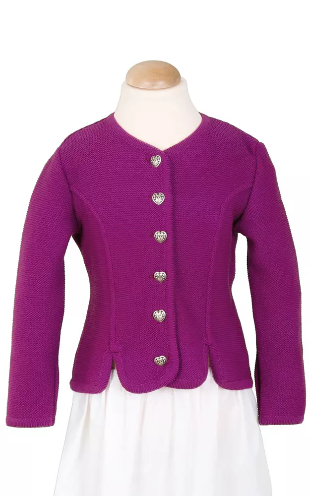 Kinder-Strickjacke 57551, fuchsia