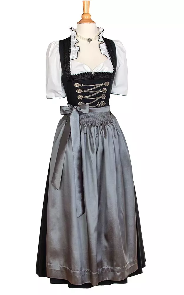 Schürze Taft, silbergrau