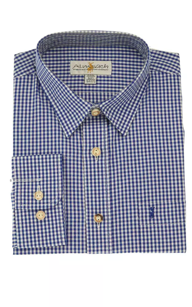 Kinderhemd 522, LK  # mittelblau/weiß