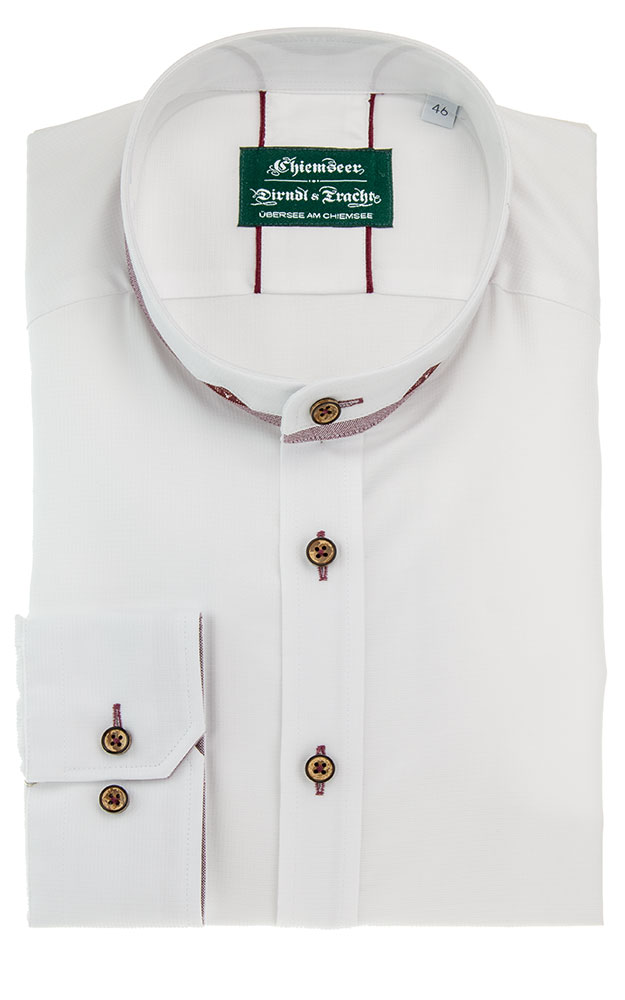 Hemd 3112, weiß/rot SK - Slim fit