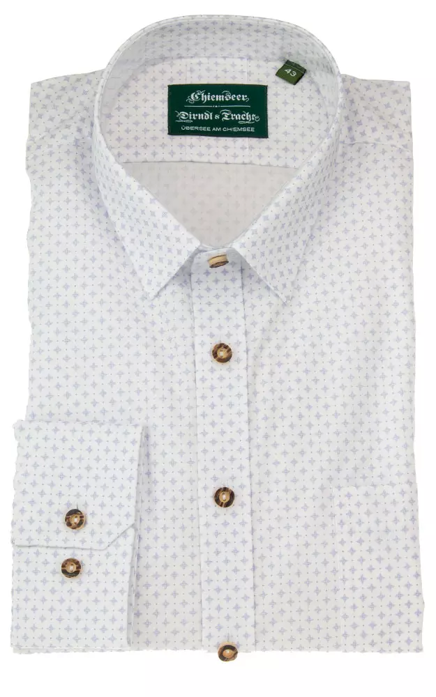 Hemd 2603 4249 53, weiß/blau - Slim fit