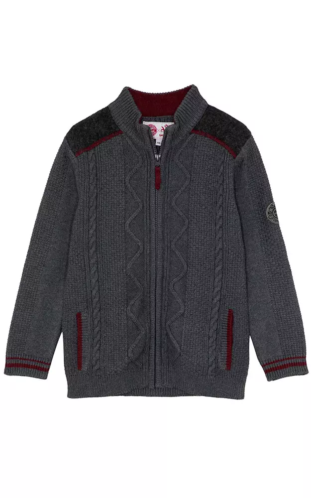 Kinder-Strickjacke, grau - FC Bayern