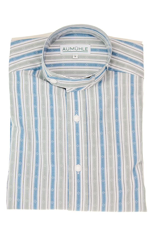 Hemd 03 13410P, blau/grau gestreift