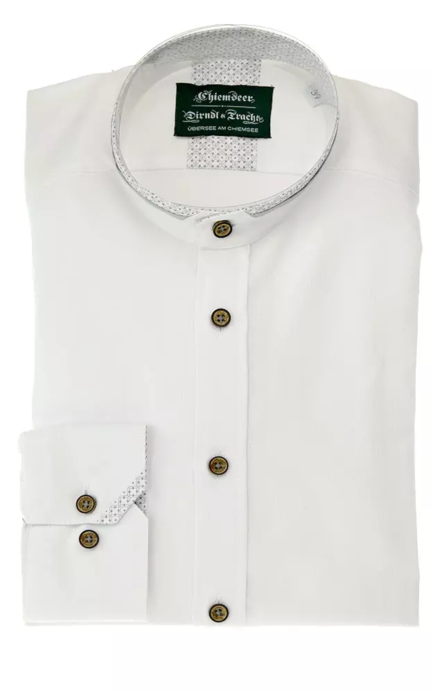 Hemd 3012, weiß/grau - Slim fit