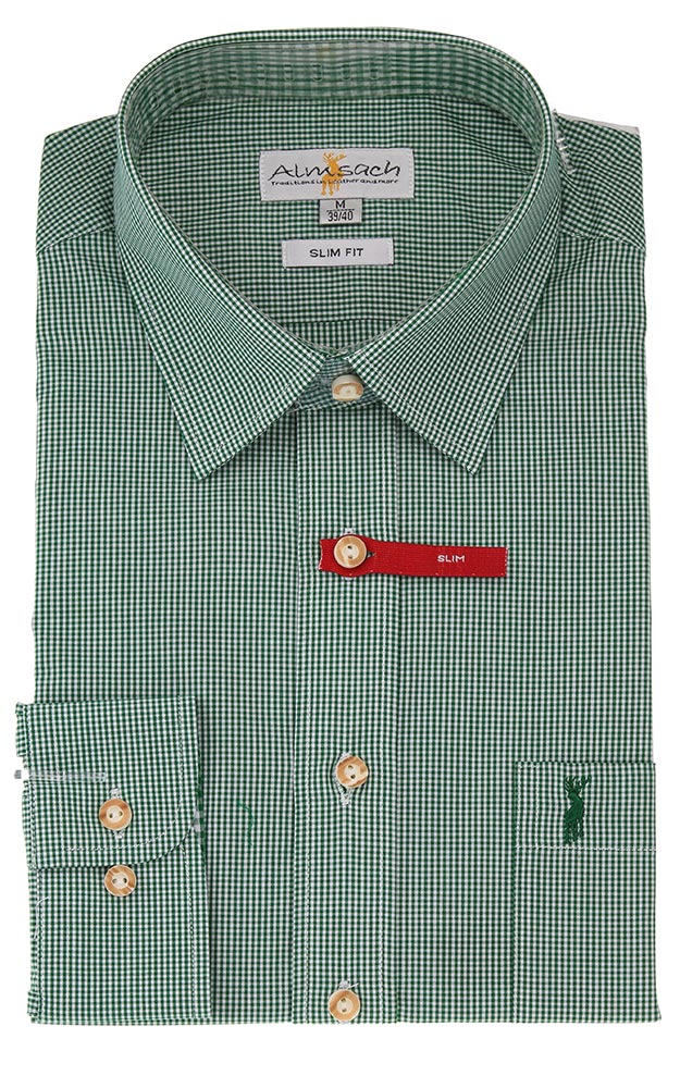 Hemd Erwin, # tanne/weiß - Slim fit