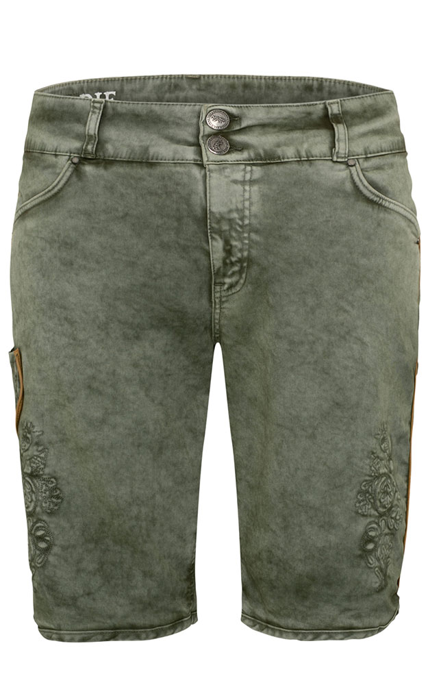 Stofflederhose Trachtenjeans 7120, armygrün