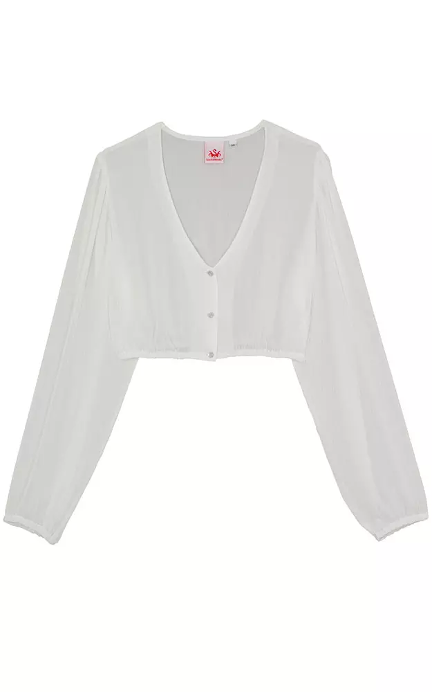 Dirndlbluse Efeu, offwhite Chiffon