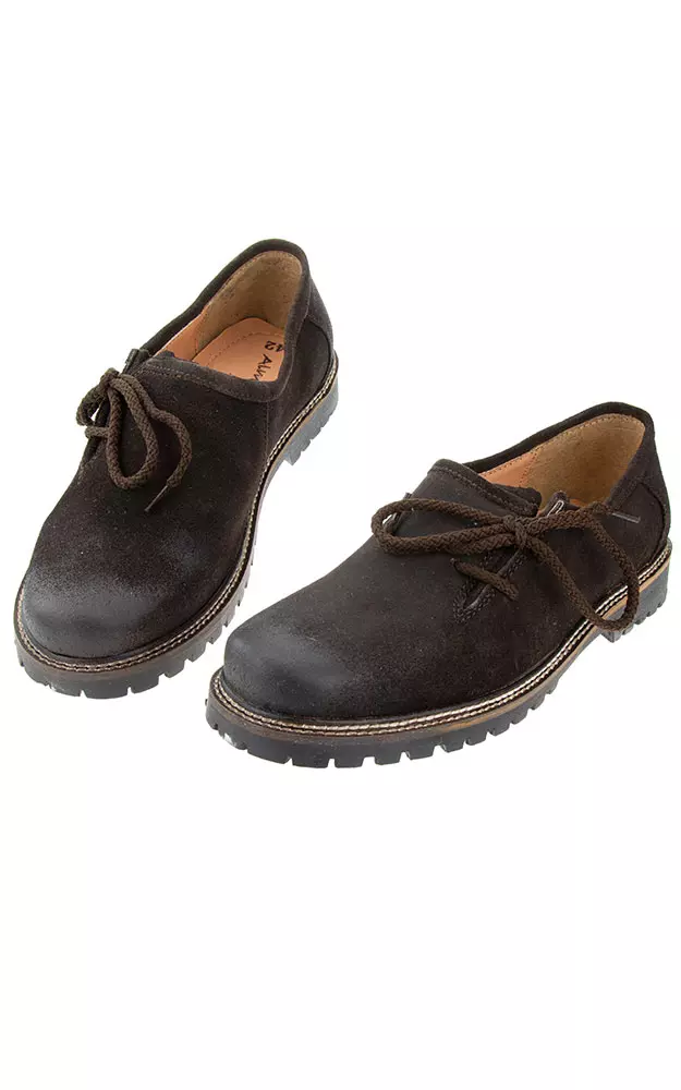 Haferlschuhe Velour, espresso