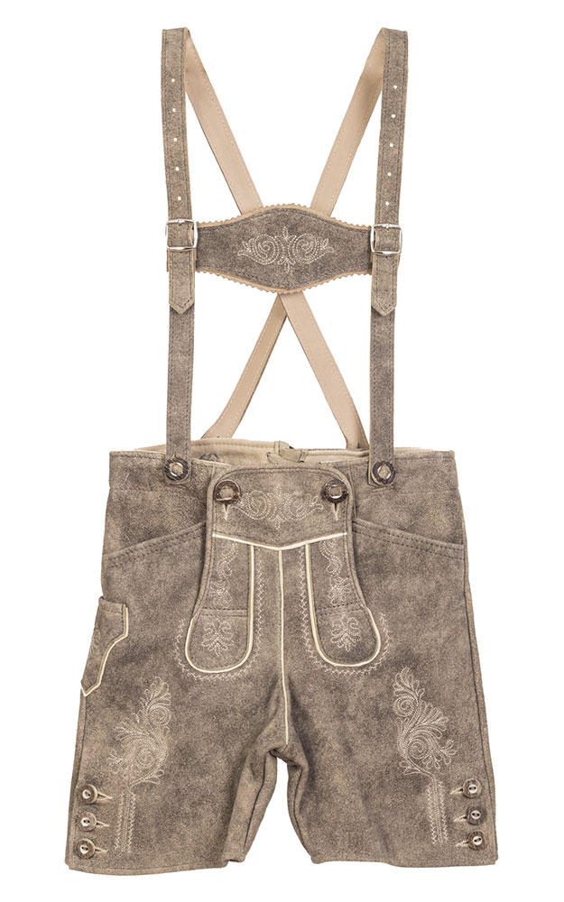 Kinder-Lederhose Felix mit Träger/Gürtel, braun