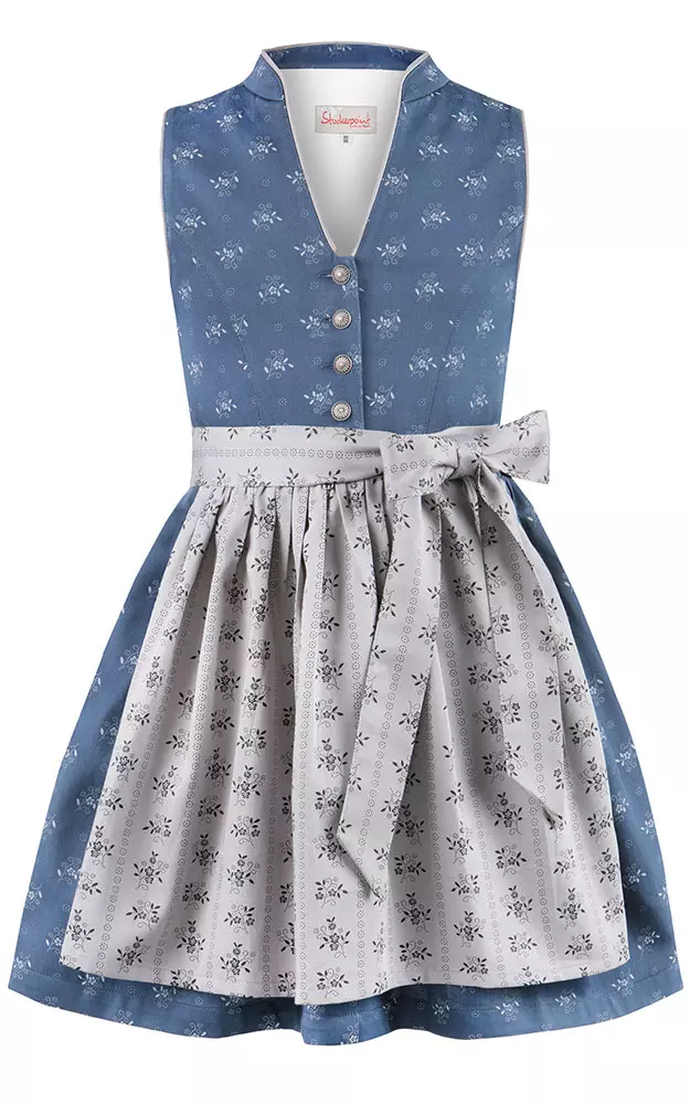 Kinderdirndl Amalie mit Schürze dunkelblau