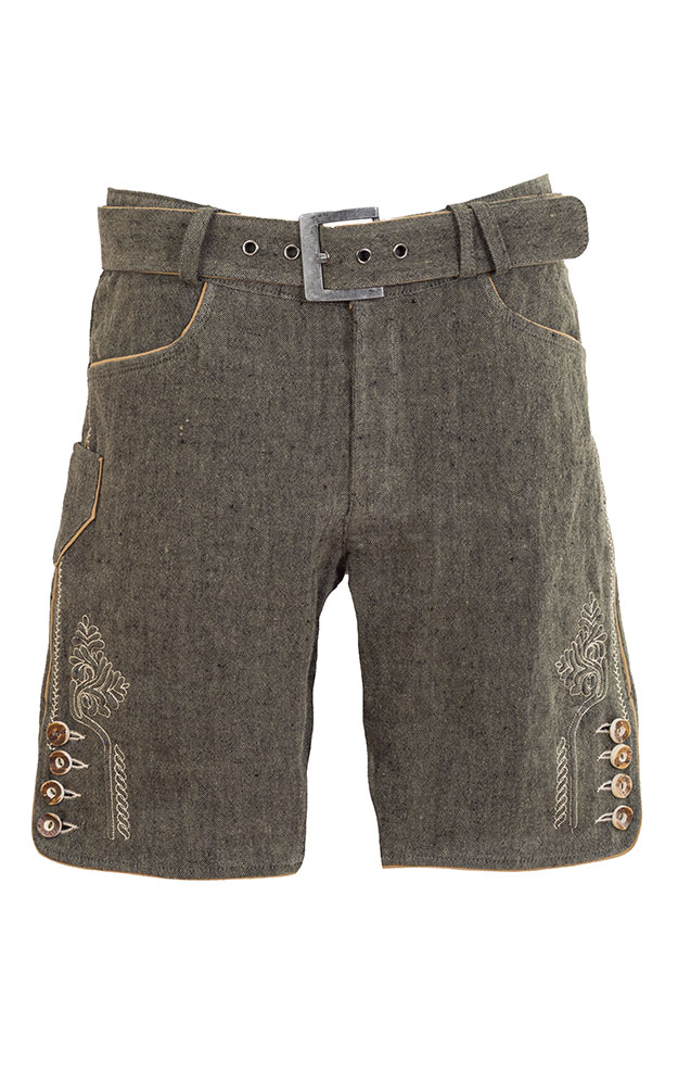 Stofflederhose Leinen, grün