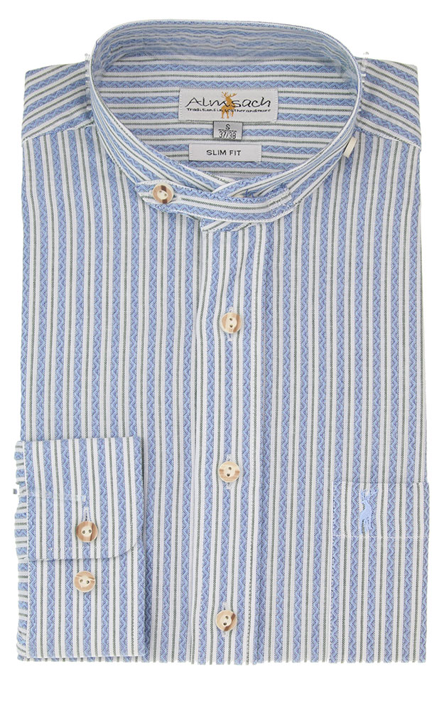 Hemd HE 947 SK, blau/weiß gestreift - Slim fit