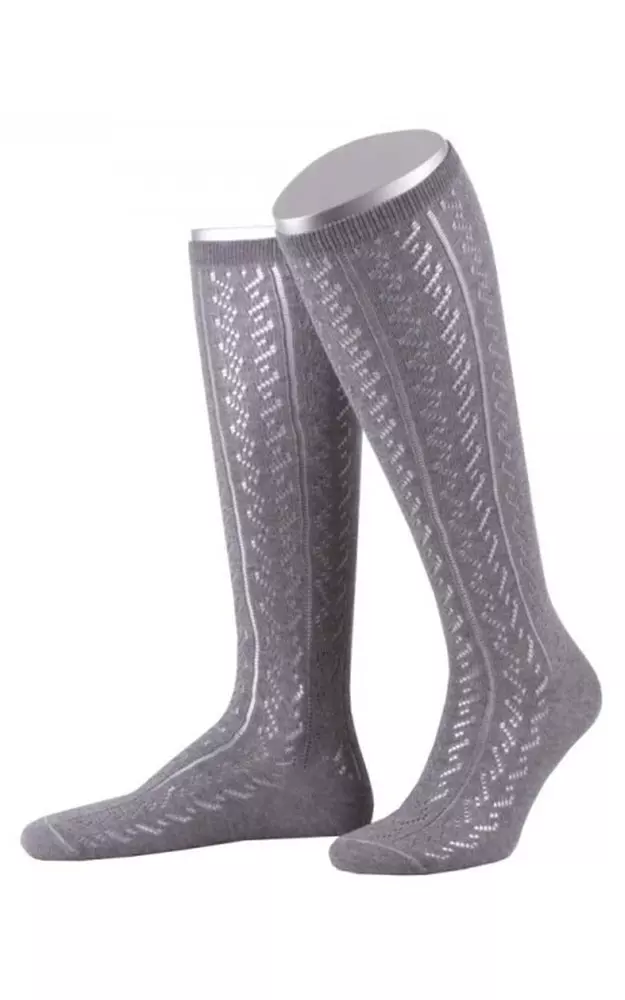 Damenkniestrümpfe L390, mittelgrau