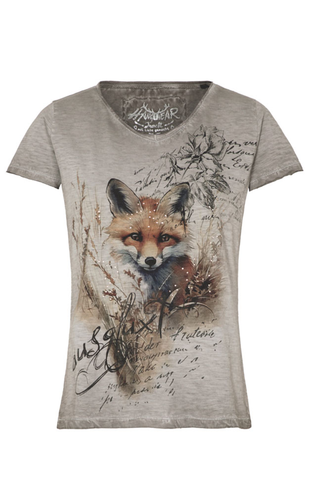 Damen-Shirt Ausgfuxt, grau meliert