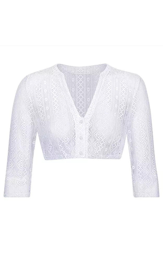Dirndlbluse 01 06627SL, weiß