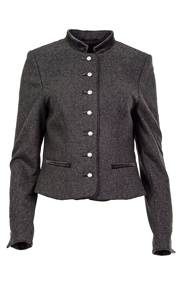 Jacke Ebbs, dunkelgrau/Samt schwarz