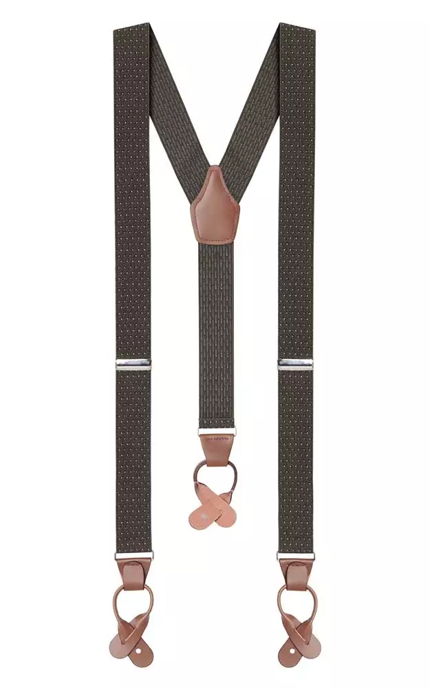 Hosenträger Stresemann, oliv/braun