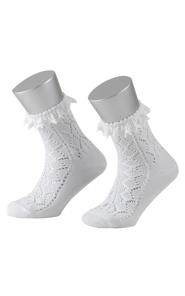 Kindersocken 1280S Spitze, weiß