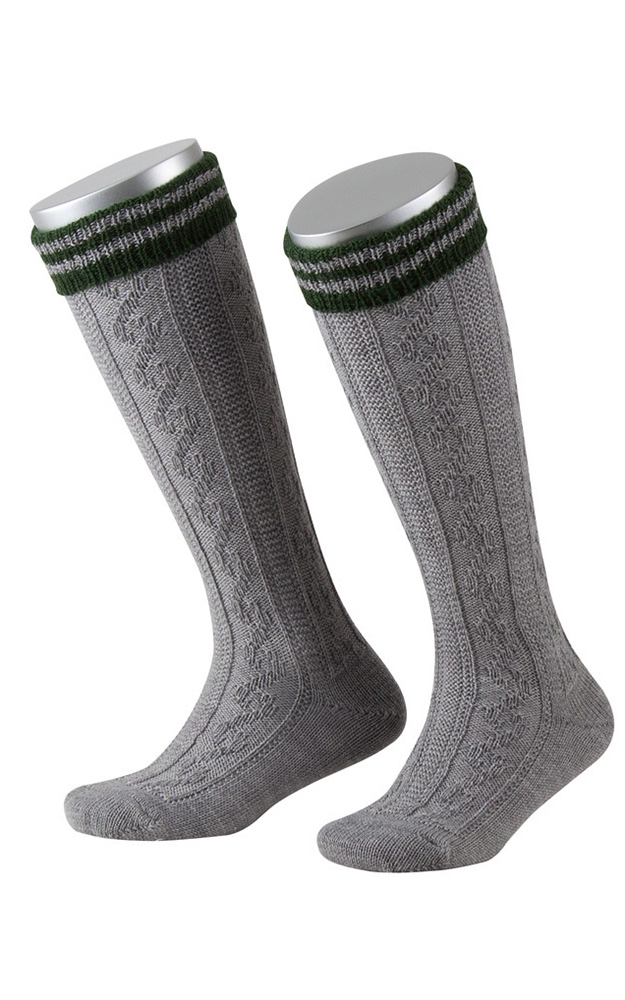 Kinderkniestrümpfe 320R, grau/grün