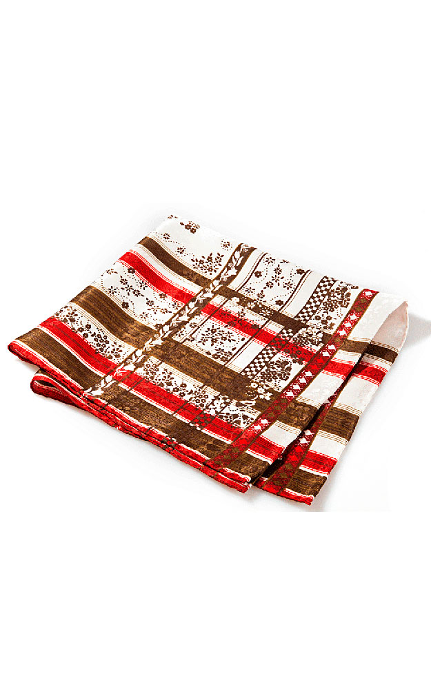 Tuch 611151, braun/rot