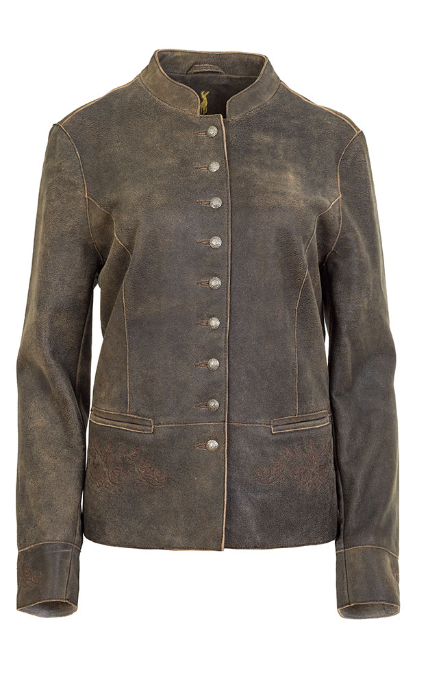 Damenlederjacke 455, graubraun