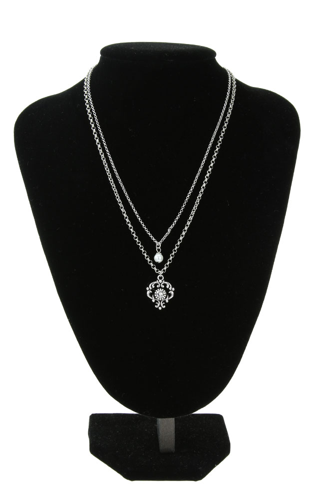 Kette 48393, silber Kristall weiß