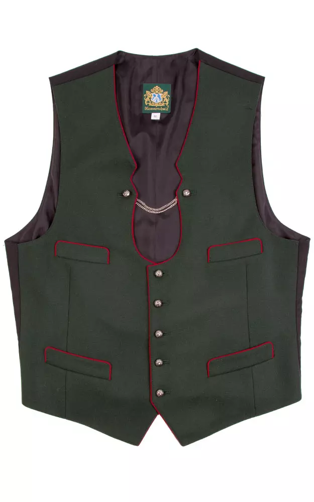 Weste Karl 2, tanne mit rot