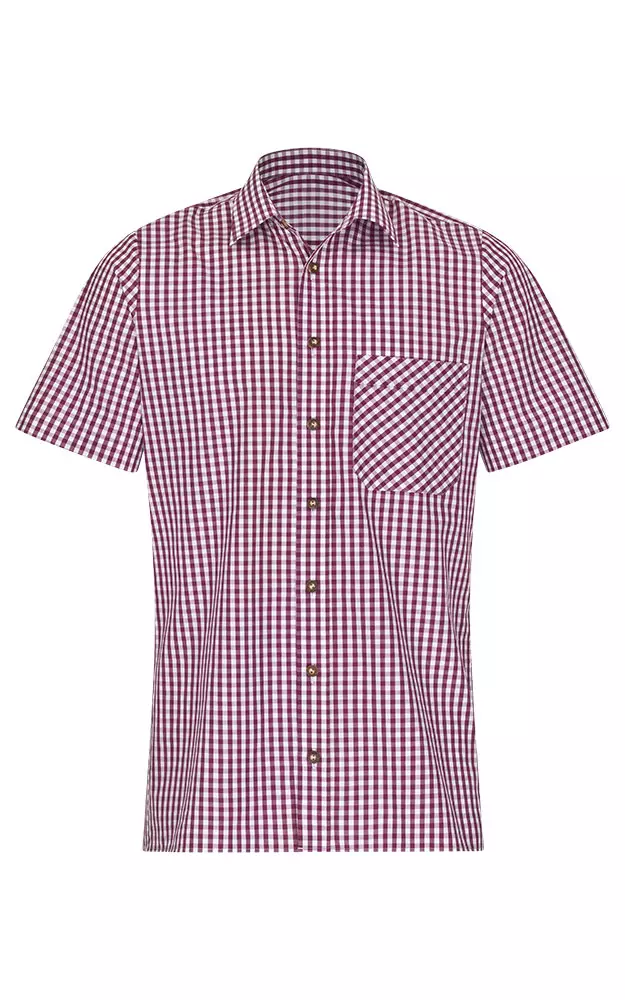 Hemd Cortina, # beere/weiß Kurzarm