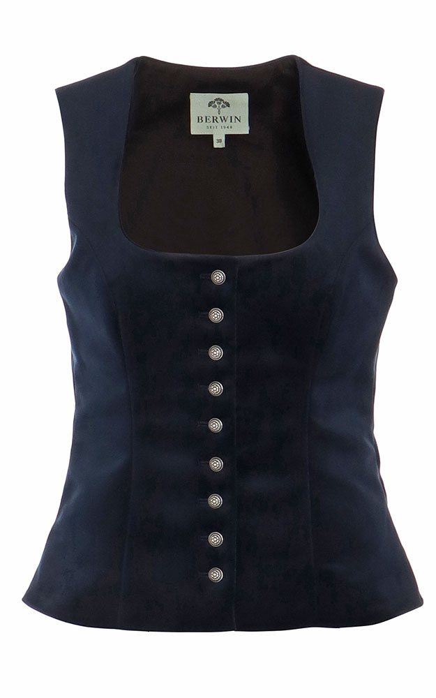 Mieder Samt 64250, dunkelblau