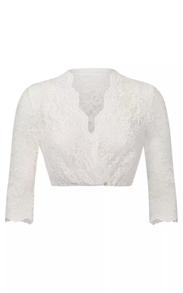 Dirndlbluse Mariella, cremeweiß Glitzer