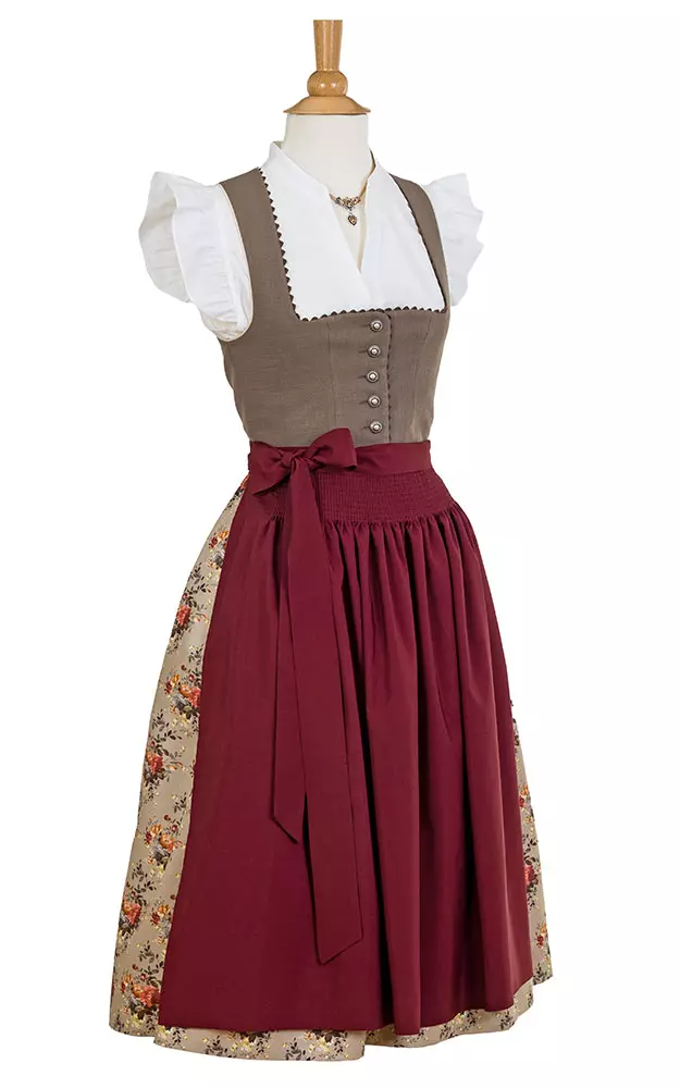 Blusendirndl Ahrtal /E mokka, mit Schürze