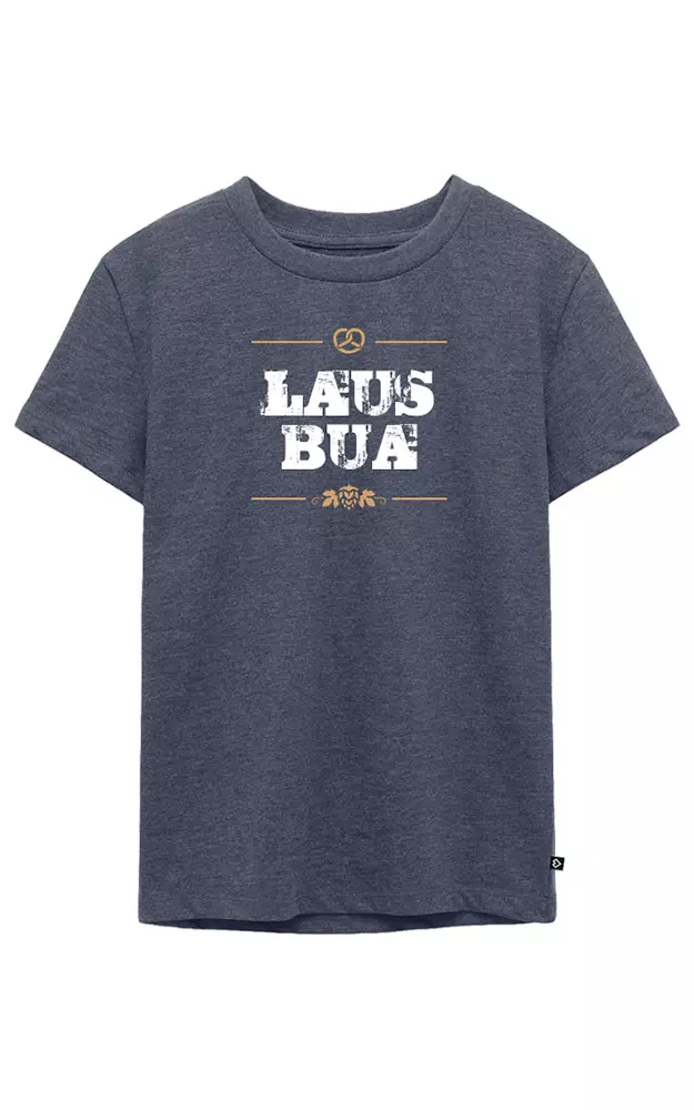 T-Shirt Kinder Lausbua, blau meliert