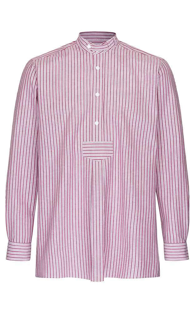 Hemd Ludwig, rot/weiß Stehkragen