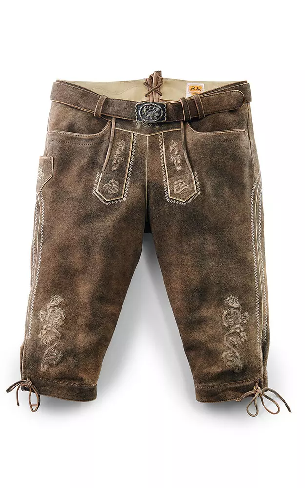 Lederhose Hochberg mit Träger, hopfen