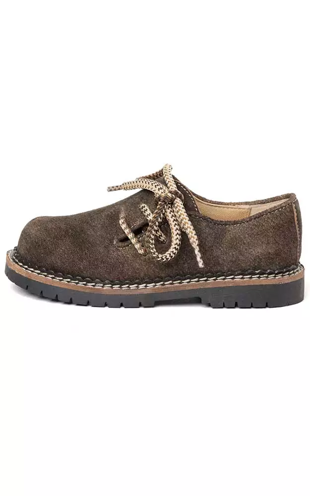 Kinder-Haferlschuhe, braun Velour