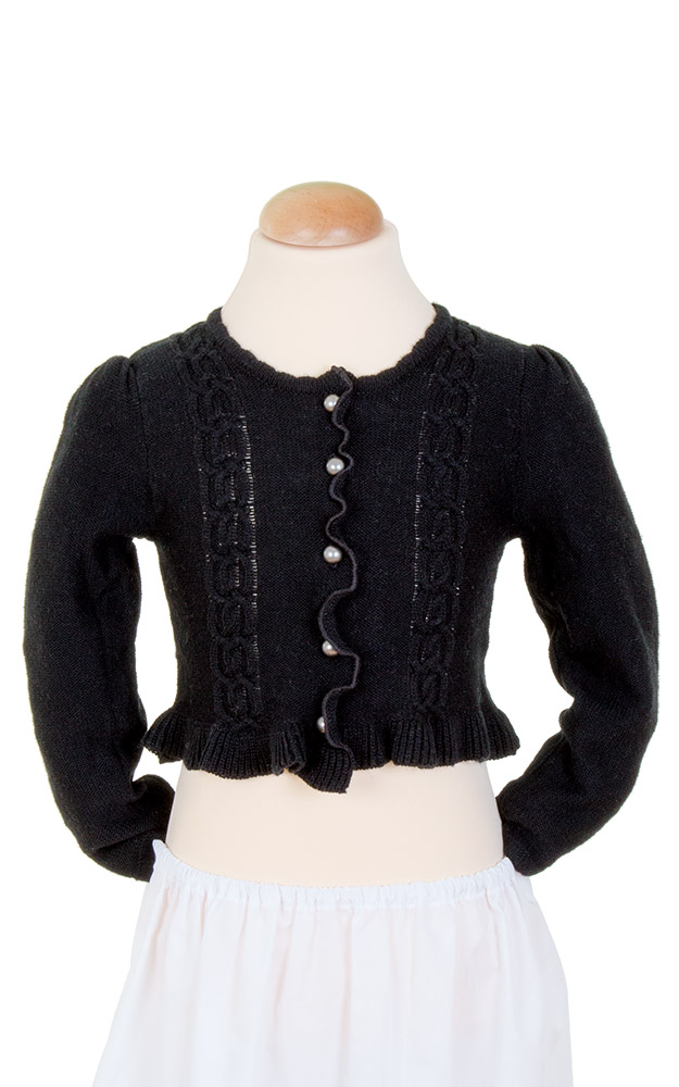 Kinder-Strickjacke Wels, schwarz
