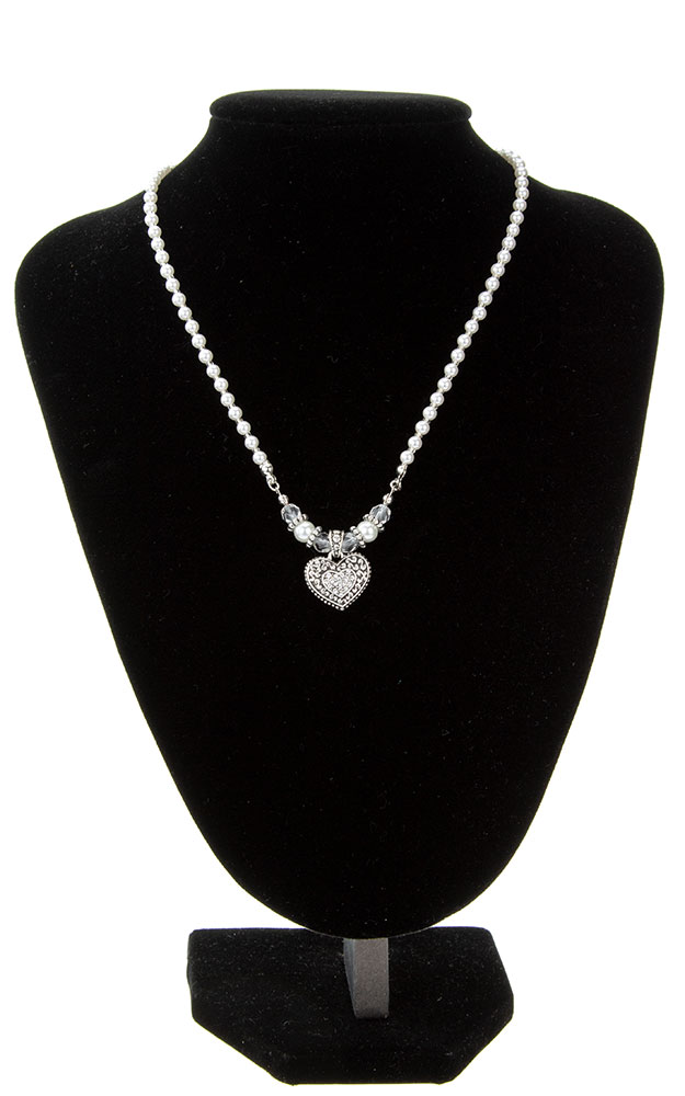 Kette 51050-48377, Perle Herz weiß