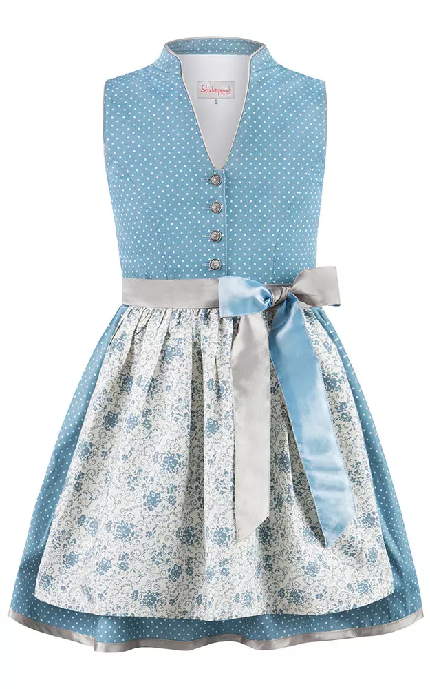 Kinderdirndl Natalja mit Schürze, blau