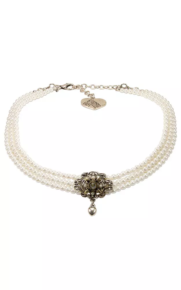 Kropfkette Perle, cremeweiß