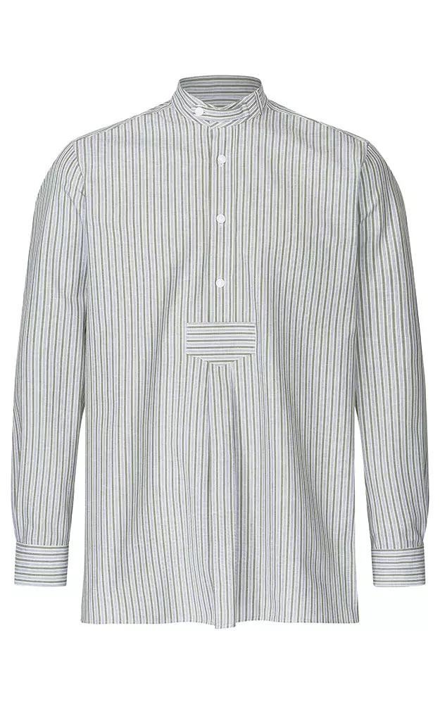 Hemd Ludwig, grün/weiß Stehkragen