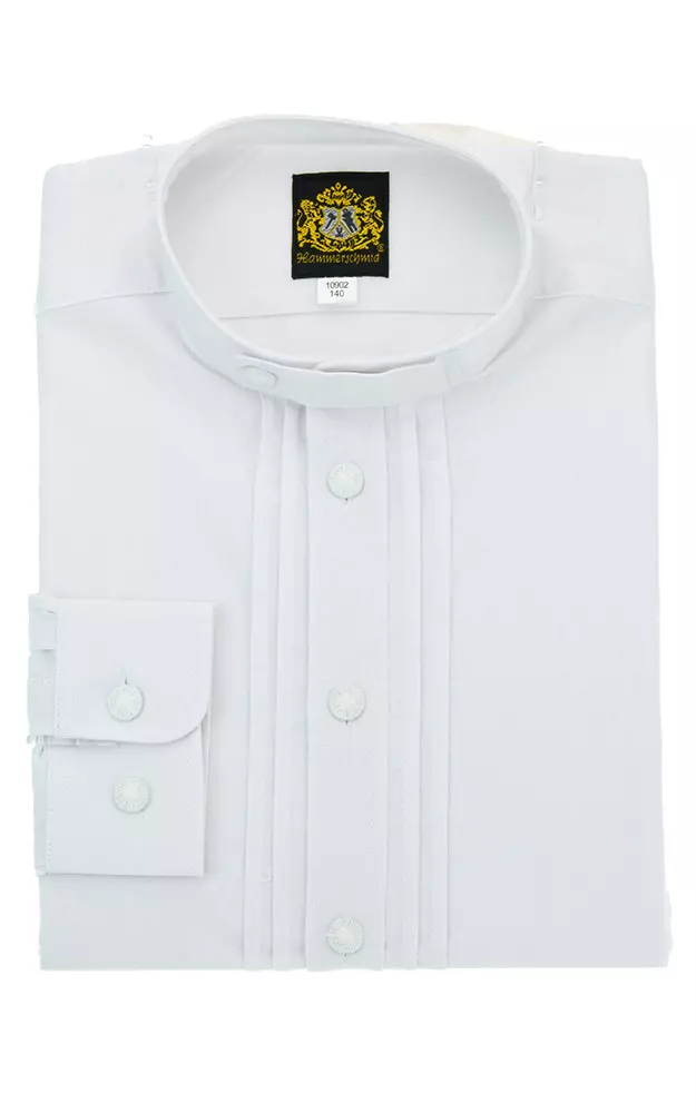 Kinderhemd Flori 10902 Stehkragen, weiß